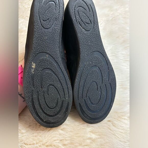 White Mountain Black Leather Ballet Wedges size 8 - Picture 7 of 8